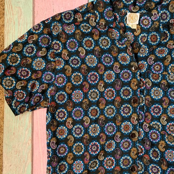 Vintage 80s button down and skirt set paisley print midi skirt size small - Picture 3 of 10